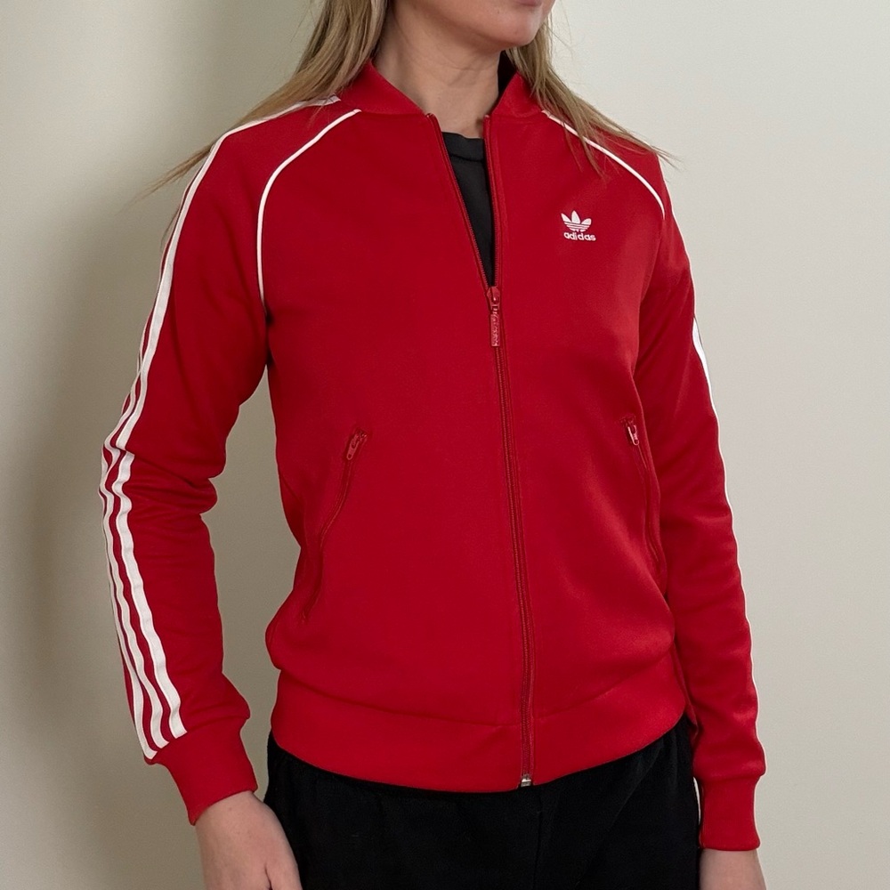 Adidas Women's Red Bomber Jacket